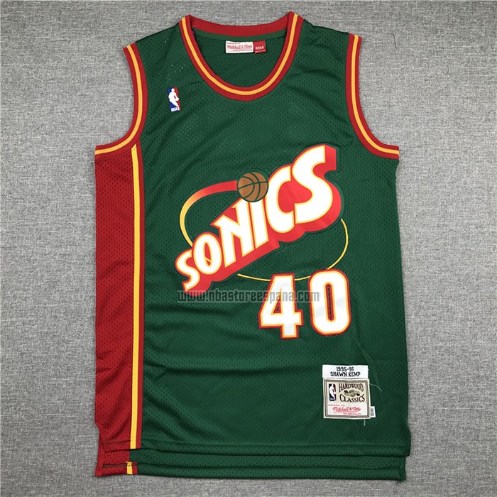 Camiseta Seattle SuperSonics Shawn Kemp NO 40 Historic Retro Verde2